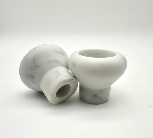 Marble Candle Holder Duo